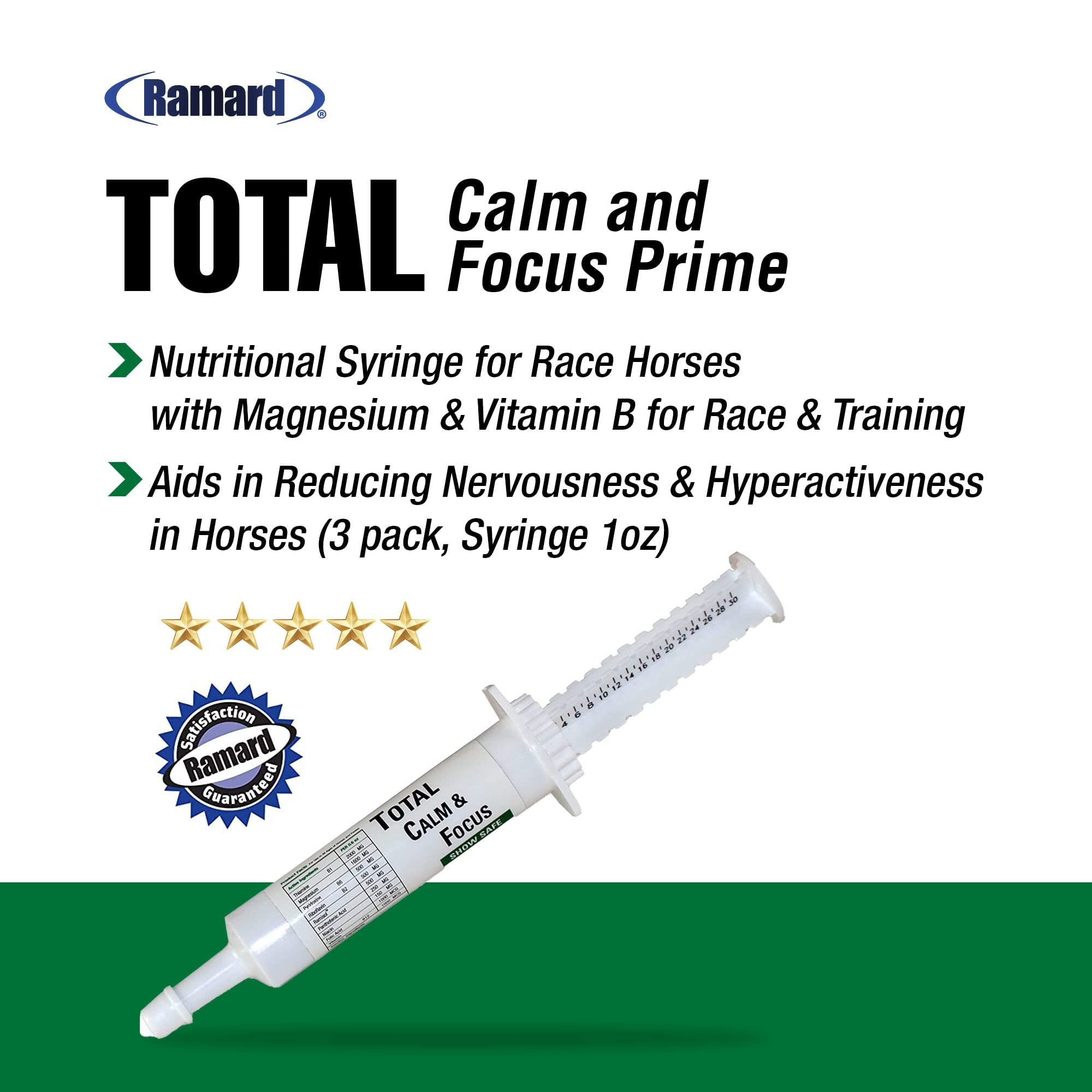 Ramard Total Calm and Focus for Horses Supplement - Magnesium & Calming Formula for Horse Show, Training, Performance Mental Ale